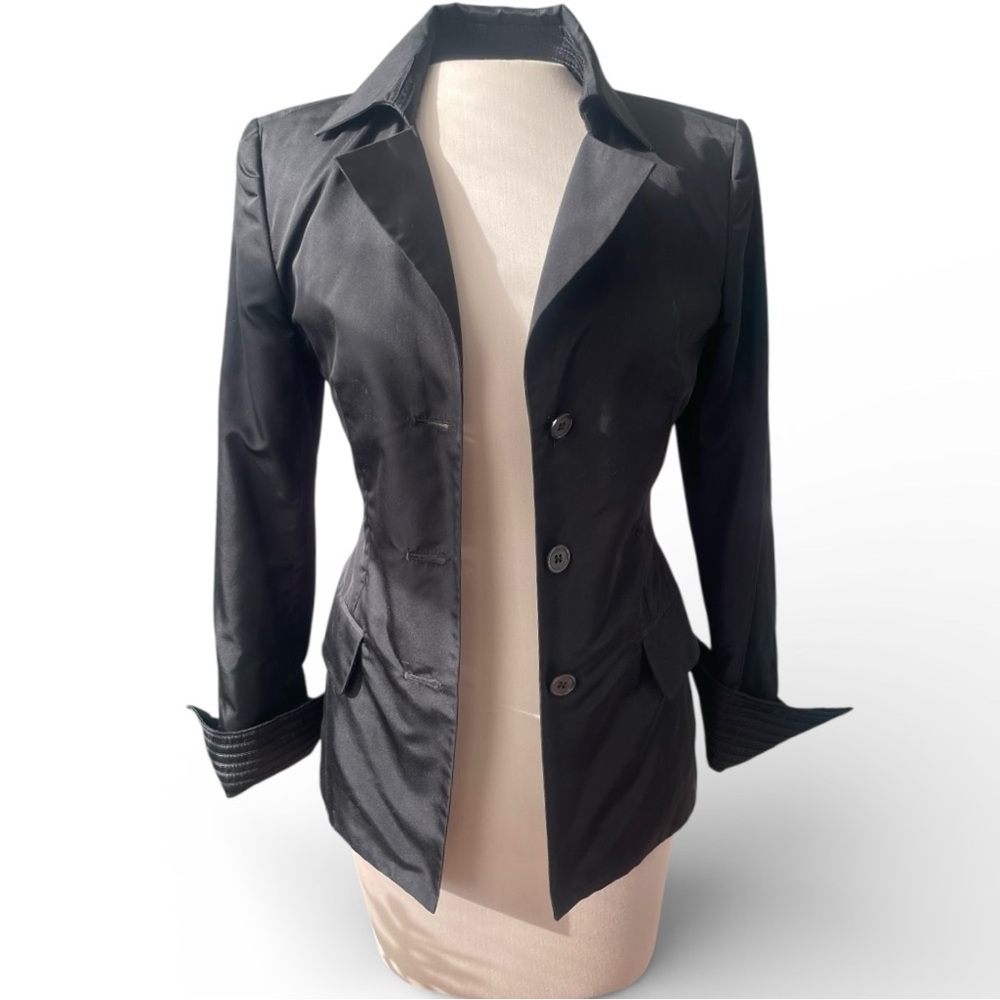 Yves Saint Laurent Rive Gauche Silk Black Blazer